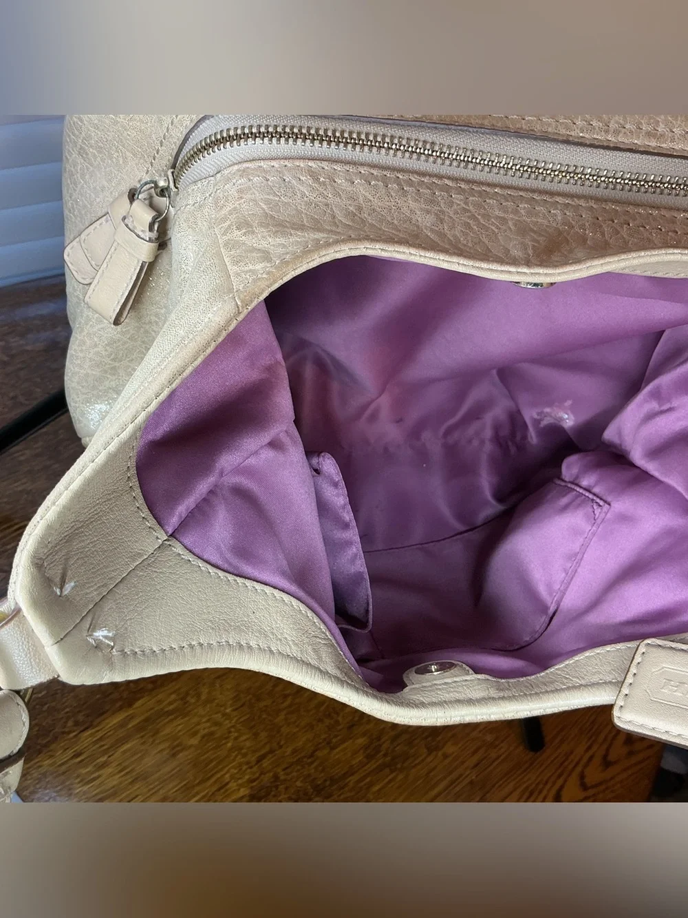 Coach Madison Maggie Metallic Gold Pebbled Leather Hobo
